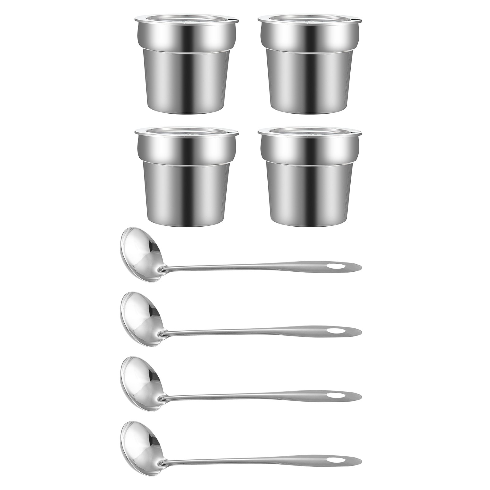 VEVOR Commercial Soup Warmer Soup Station w/ 4x7L Round Pots, Soup Kettle Warmer