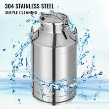 VEVOR Stainless Steel Milk Can Wine Pail Bucket Tote Jug 50L/13.25 Gallon Milk Churn Can Canister Milk Pot Bucket Stainless Steel Milk Can with Sealed Lid Heavy Duty
