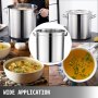 98 L Stainless Steel Stock Pot Kitchen Cookware With Lid Cooking Pot Casserole