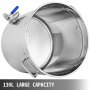 VEVOR Brew Kettle Stockpot Stainless Steel Bot Brewing with lid Home Brewing for Beer Brewing Maple Syrup Stainless Steel Stock Pot Cookware (with Lid & Thermometer, 135 Quart)
