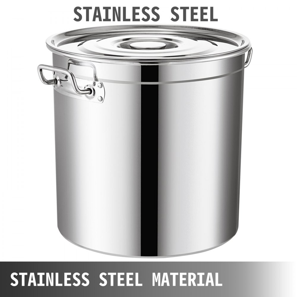 Stainless Steel Thick Stockpot Large Capacity Soup Pot Multipurpose Rice  Bucket with Lid (Strip-type Handle) (22cm)