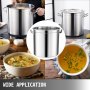 Commercial Deep Stainless Steel Stock Pot 170L Cater Stew Soup Boiling Pan Lid