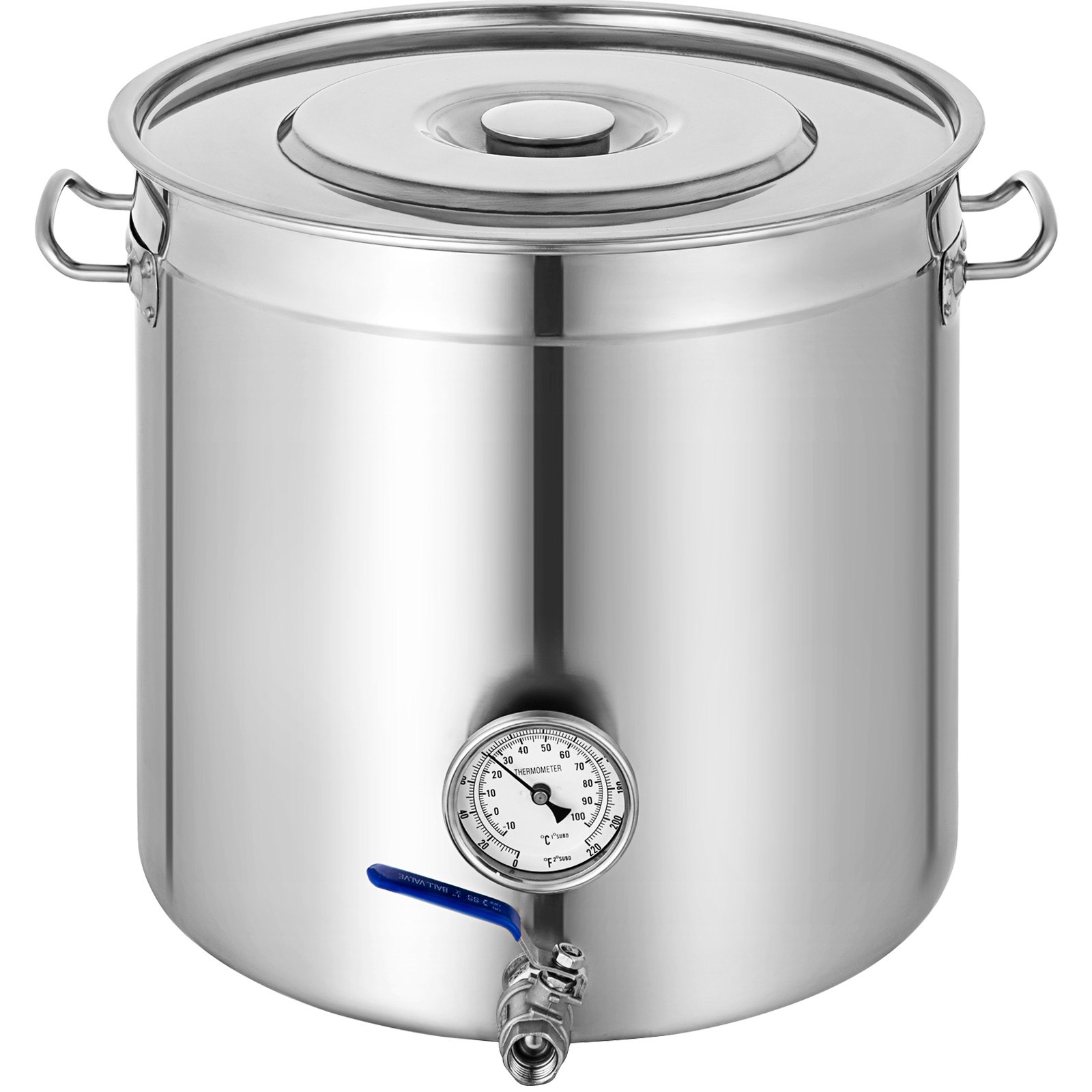 VEVOR Kettle Stockpot Stainless Steel 45Gal with Lid and Thermometer for Home Brew and Stock Pot Cookware 180 Quart