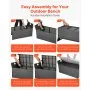 Outdoor Storage Bench PE Rattan 40Gal Deck Box Waterproof Outdoor Seat & Storage