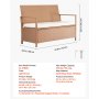VEVOR Outdoor Storage Bench, 2-Person PE Rattan Storage Bench, 265L Deck Box with Cushion, Supports up to 120 kg, Weatherproof Outdoor Seating & Porch Decor for Patio Garden Balcony Yard
