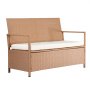VEVOR Outdoor Storage Bench, 2-Person PE Rattan Storage Bench, 265L Deck Box with Cushion, Supports up to 120 kg, Weatherproof Outdoor Seating & Porch Decor for Patio Garden Balcony Yard