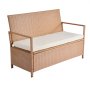 VEVOR Outdoor Storage Bench, 2-Person PE Rattan Storage Bench, 265L Deck Box with Cushion, Supports up to 120 kg, Weatherproof Outdoor Seating & Porch Decor for Patio Garden Balcony Yard