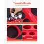 VEVOR Magnetic Socket Organizer Set 3PCS Magnetic Socket Trays Red for SAE