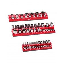 VEVOR Magnetic Socket Organizer Set 3ST Magnetic Socket Brickor Röda för SAE