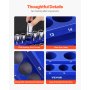 VEVOR Magnetic Socket Organizer Set 4PCS Socket Trays Blue & Red for Metric SAE