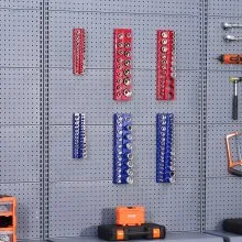 VEVOR Magnetic Socket Organizer Set 6PCS Socket Trays Blue & Red for Metric SAE