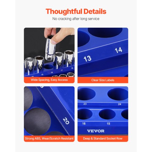 WORKPRO Organisateur de Douilles Magnétiques, 1/2'' Drive