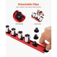 VEVOR Socket Organizer Rail Set 3PCS Aluminum Socket Organizers with 40 Clips