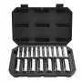 VEVOR Socket Set, 18 Pieces, 12.7 mm Drive Socket Tool Set, Metric Size from 10 to 27 mm, Mechanic Tool Kit with Storage Case, Clear Markings, Chrome Plated CR-V Alloy Steel, for Automotive Repair