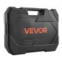 VEVOR Socket Set, 86 Pieces, 9.5 & 6.4 & 12.7 mm Drive Socket and Ratchet Set, SAE and Metric, Mechanic Tool Kit with Ratchet Wrench, Accessories and Storage Case, CR-V Alloy Steel, for Auto Repair