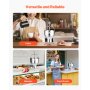 VEVOR Donut Depositor, Large Capacity Manual Donuts Dropper, 304 Stainless Steel Commercial Batter Dispenser, 6 Thicknesses Adjustment Doughnut Hopper with Stand, For Restaurant Cafe Bakery Kitchen