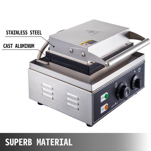 VEVOR 110V Commercial Waffle Donut Machine 6 Holes Double-Sided Heating 50-300℃, Electric Doughnut Maker 1550W, Non-stick Donut MakerTeflon-Coating for Professional Kitchen (Depth:0.55",Dia:2.95")