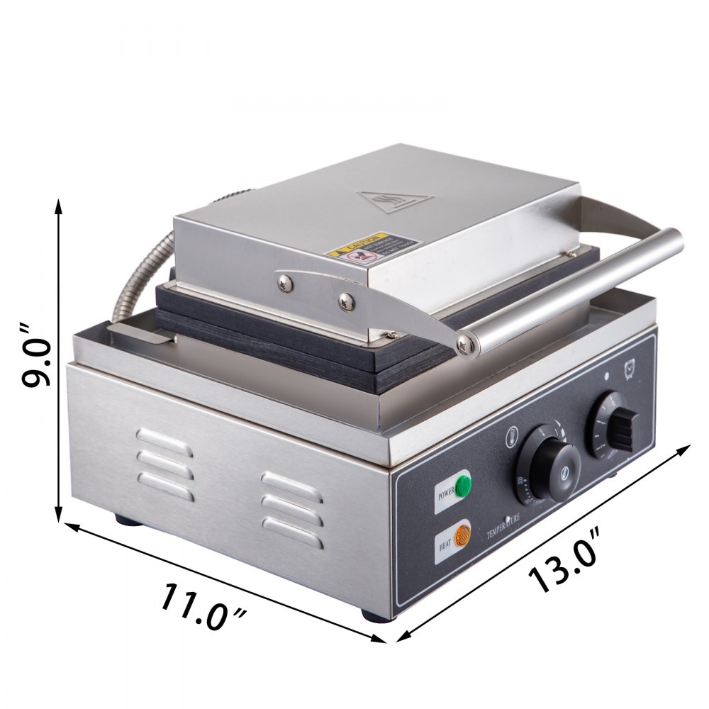 VEVOR 110V Commercial Waffle Donut Machine 6 Holes Double-Sided Heating 50-300℃, Electric Doughnut Maker 1550W, Non-stick Donut MakerTeflon-Coating for Professional Kitchen (Depth:0.55\",Dia:2.95\")