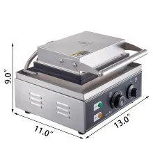 VEVOR 110V Commercial Waffle Donut Machine 6 Holes Double-Sided Heating 50-300℃, Electric Doughnut Maker 1550W, Non-stick Donut MakerTeflon-Coating for Professional Kitchen (Depth:0.55",Dia:2.95")