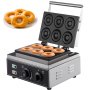 VEVOR Commercial Donut Maker Machine 1550W Donut Maker with 6 Holes Donut Maker Machine 50-300°C Waffle Doughnut Maker Double-Sided Heating Donut Machine Commercial Donut Fryer