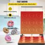 VEVOR Máquina Eléctrica de Donuts, Máquina Comercial de Donuts de 9 Agujeros, Máquina Eléctrica de Donuts de 2000W, Máquina Comercial de Donuts con Calefacción de Doble Cara, para Uso Doméstico y Comercial con Recubrimiento de Teflón Antiadherente