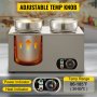 VEVOR Commercial Soup Warmer Soup Station Dual 4L Round Pots, Soup Kettle Warmer