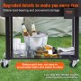 VEVOR Rolling Ice Chest Cooler Cart 80 Quart, Portable Bar Drink Cooler, Beverage Bar Stand Up Cooler with Wheels, Bottle Opener, Handles for Patio Backyard Party Pool, Wooden Rattan Accent, Brown