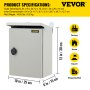 VEVOR Electrical Enclosure, 12x10x6", Tested to UL Standards NEMA 4 Outdoor Enclosure, IP65 Waterproof & Dustproof Cold-Rolled Carbon Steel Hinged Junction Box for Outdoor Indoor Use, with Rain H