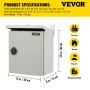 VEVOR Electrical Enclosure, 12x12x6", Tested to UL Standards NEMA 4 Outdoor Enclosure, IP65 Waterproof & Dustproof Cold-Rolled Carbon Steel Hinged Junction Box for Outdoor Indoor Use, with Rain H