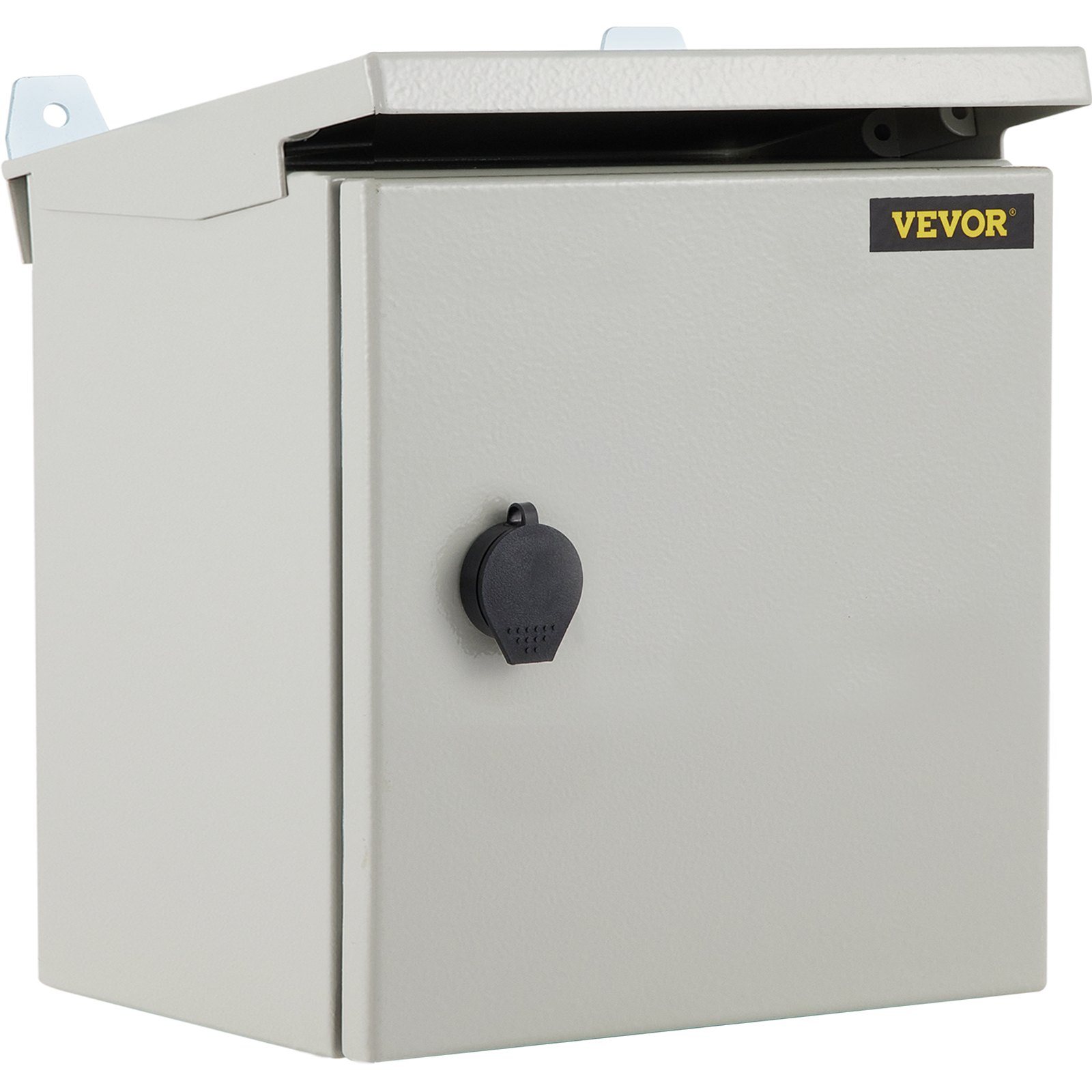 VEVOR Electrical Enclosure, 12x12x8in, Tested to UL Standards NEMA 4 Outdoor Enclosure, IP65 Waterproof & Dustproof Cold-Rolled Carbon Steel Hinged Junction Box for Outdoor Indoor Use, with Rain Hood