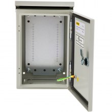 VEVOR Electrical Enclosure, 16 x 12 x 6 in, UL Certified NEMA 4 Outdoor Enclosure, IP65 Waterproof & Dustproof Cold-Rolled Carbon Steel Hinged Junction Box for Outdoor Indoor Use, with Rain Hood