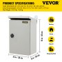 VEVOR Electrical Enclosure, 16x12x8", Tested to UL Standards NEMA 4 Outdoor Enclosure, IP65 Waterproof & Dustproof Cold-Rolled Carbon Steel Hinged Junction Box for Outdoor Indoor Use, with Rain H