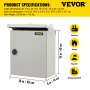 VEVOR Electrical Enclosure, 16x16x6in, Tested to UL Standards NEMA 4 Outdoor Enclosure, IP65 Waterproof & Dustproof Cold-Rolled Carbon Steel Hinged Junction Box for Outdoor Indoor Use, with Rain Hood
