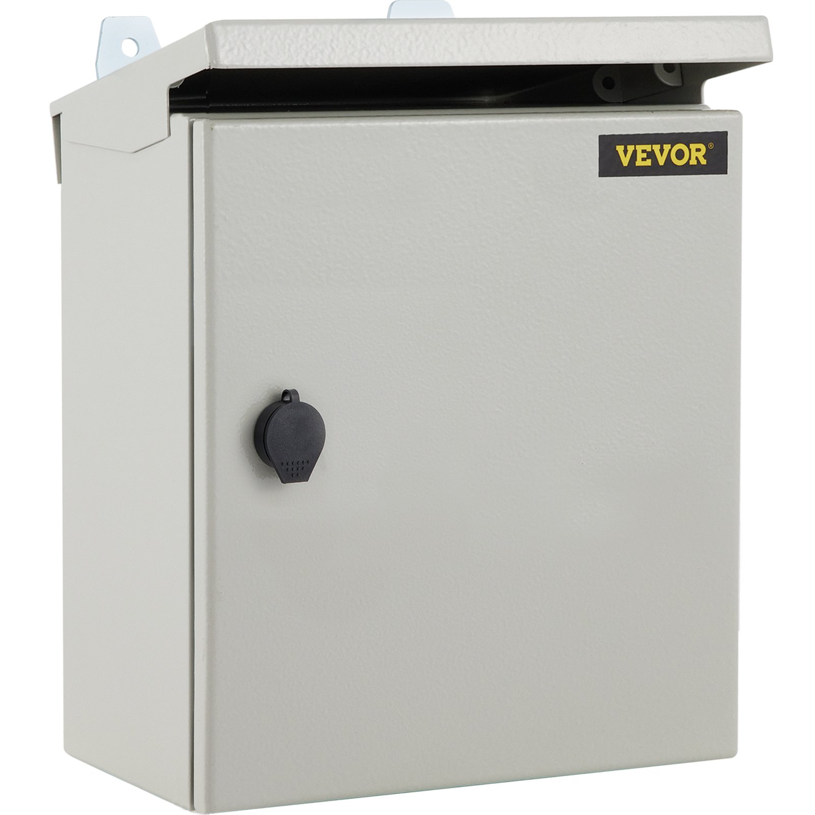 VEVOR Electrical Enclosure, 16x16x6in, Tested to UL Standards NEMA 4 Outdoor Enclosure, IP65 Waterproof & Dustproof Cold-Rolled Carbon Steel Hinged Junction Box for Outdoor Indoor Use, with Rain Hood