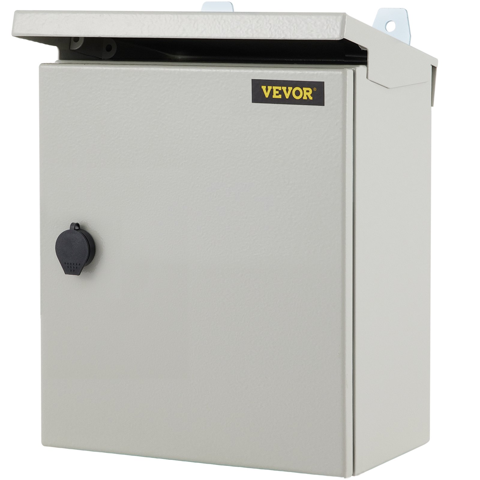 VEVOR Electrical Enclosure, 16x16x6in, Tested to UL Standards NEMA 4 Outdoor Enclosure, IP65 Waterproof & Dustproof Cold-Rolled Carbon Steel Hinged Junction Box for Outdoor Indoor Use, with Rain Hood