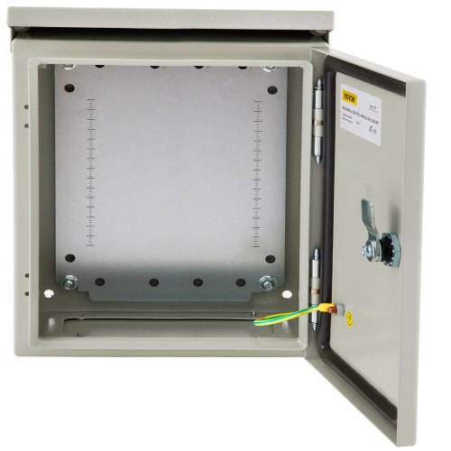 VEVOR Electrical Enclosure, 16"x16"x8", Tested to UL Standards NEMA 4 Outdoor Enclosure, IP65 Waterproof & Dustproof Cold-Rolled Carbon Steel Hinged Junction Box for Outdoor Indoor Use, with Rain H