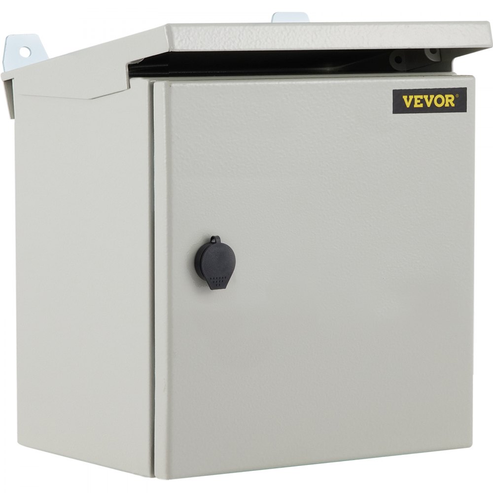 VEVOR Electrical Enclosure, 16"x16"x8", Tested to UL Standards NEMA 4 Outdoor Enclosure, IP65 Waterproof & Dustproof Cold-Rolled Carbon Steel Hinged Junction Box for Outdoor Indoor Use, with Rain H