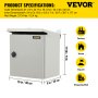 VEVOR Electrical Enclosure, 16"x16"x8", Tested to UL Standards NEMA 4 Outdoor Enclosure, IP65 Waterproof & Dustproof Cold-Rolled Carbon Steel Hinged Junction Box for Outdoor Indoor Use, with Rain H