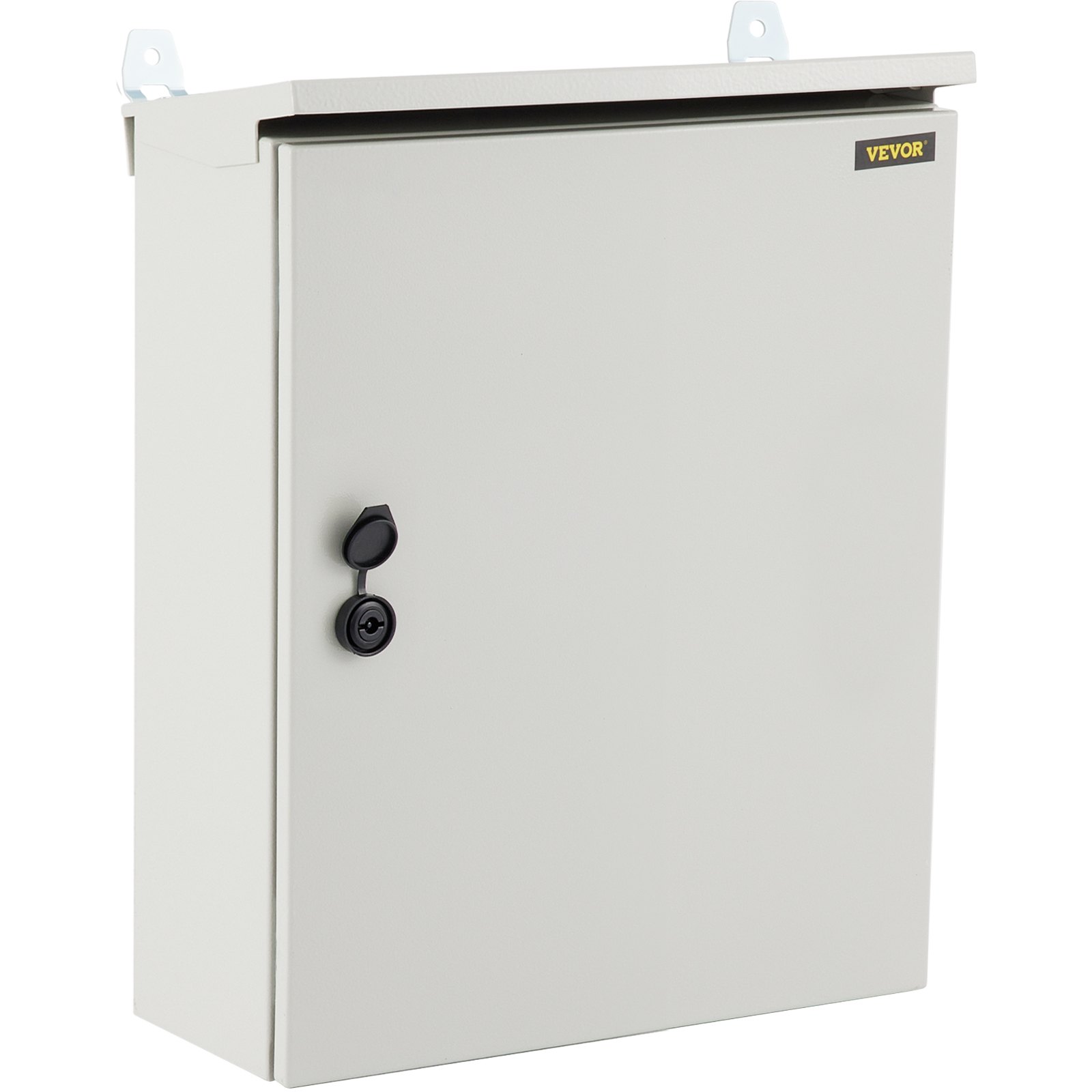VEVOR Electrical Enclosure, 20x16x8in, Tested to UL Standards NEMA 4 Outdoor Enclosure, IP65 Waterproof & Dustproof Cold-Rolled Carbon Steel Hinged Junction Box for Outdoor Indoor Use, with Rain Hood
