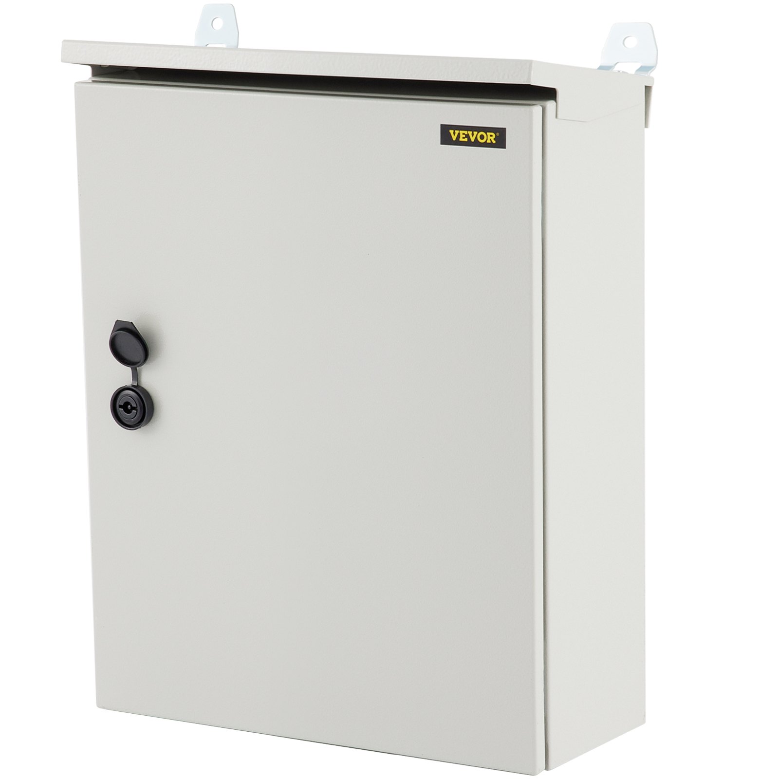 VEVOR Electrical Enclosure, 20x16x8in, Tested to UL Standards NEMA 4 Outdoor Enclosure, IP65 Waterproof & Dustproof Cold-Rolled Carbon Steel Hinged Junction Box for Outdoor Indoor Use, with Rain Hood