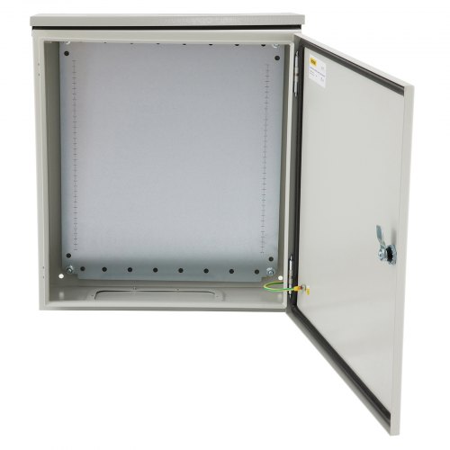 VEVOR Electrical Enclosure, 20x16x10in, Tested to UL Standards NEMA 4 Outdoor Enclosure, IP65 Waterproof & Dustproof Cold-Rolled Carbon Steel Hinged Junction Box for Outdoor Indoor Use, with Rain Hood