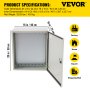 VEVOR electrical enclosure, 20x16x10in, steel, lockable door, suitable for factory, home, and malls.