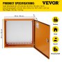 VEVOR Electrical Enclosure, 20"x20"x6", Tested to UL Standards NEMA 4 Outdoor Enclosure, IP65 Waterproof & Dustproof Cold-Rolled Carbon Steel Hinged Junction Box for Outdoor Indoor Use, with Rain H