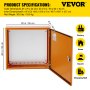 Caja eléctrica VEVOR, 20.0 x 20.0 x 6.0 in, probada según los estándaresNEMA 4 para exteriores, IP65 impermeable y a prueba de polvo, caja de conexiones con bisagras de acero al carbono laminado e