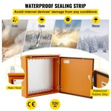 Caja eléctrica VEVOR, 20.0 x 20.0 x 6.0 in, probada según los estándares UL NEMA 4 para exteriores, IP65 impermeable y a prueba de polvo, caja de conexiones con bisagras de acero al carbono laminado en frío para uso en interiores y exteriores, con lluvia H