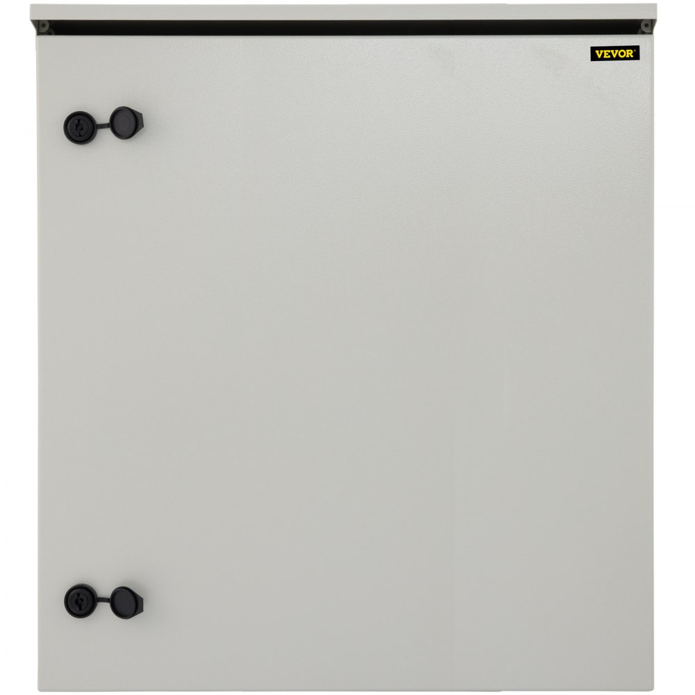 gray VEVOR electrical enclosure with dual black locks and VEVOR logo on the top right.