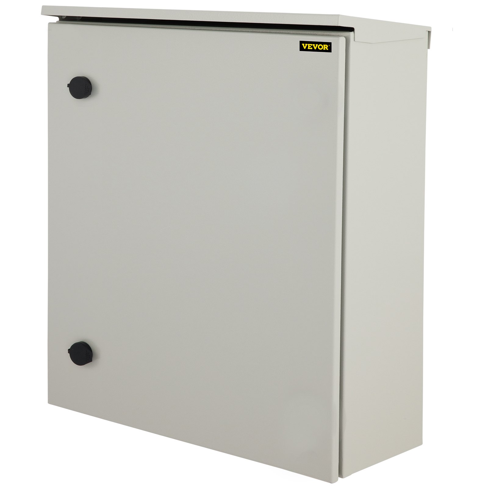 VEVOR electrical enclosure in beige with a sleek design, featuring two black knobs and a branded label.