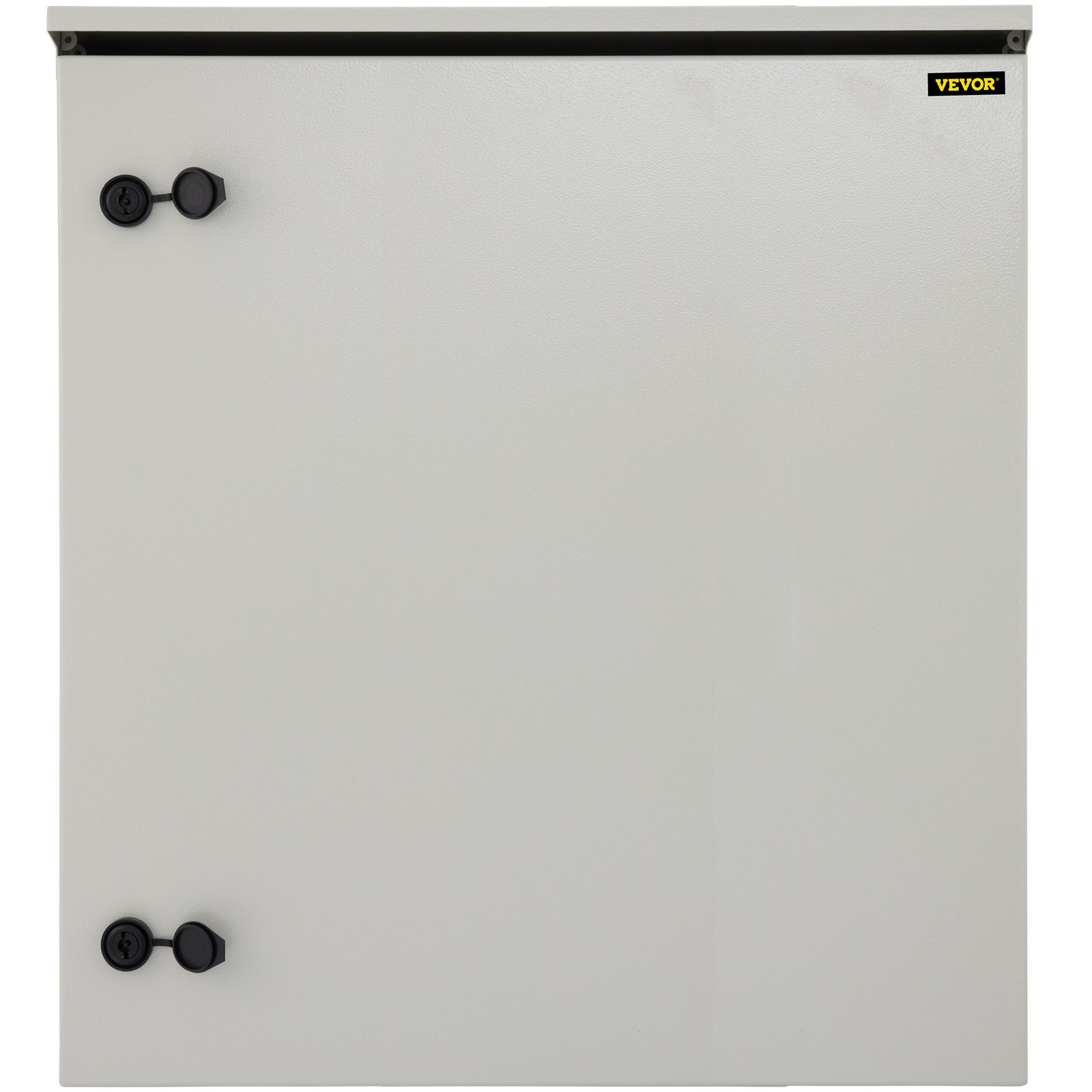 gray VEVOR electrical enclosure with dual black locks and VEVOR logo on the top right.