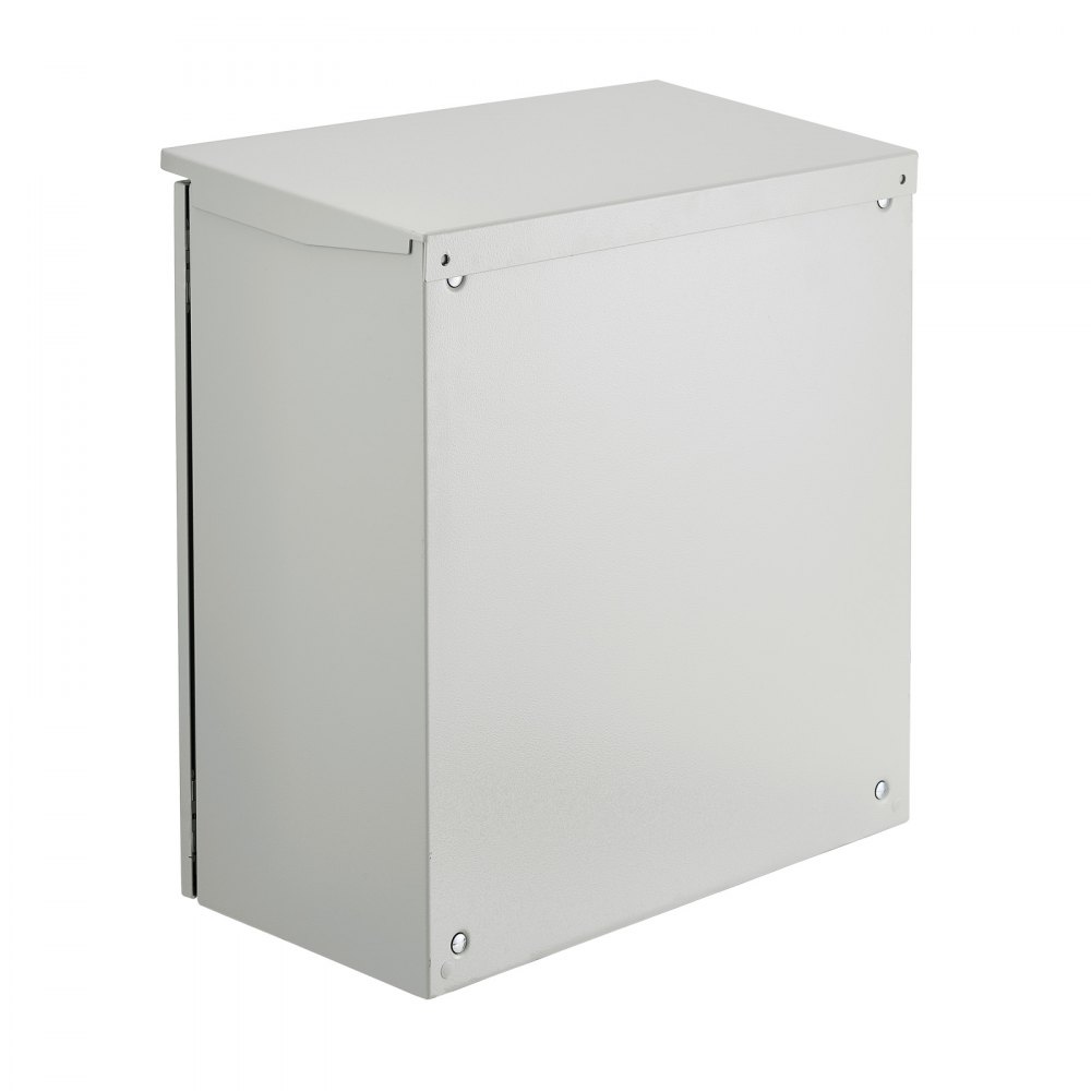VEVOR Electrical Enclosure, 24\'\' x 24\'\' x 12\'\', NEMA 4 Outdoor Enclosure, IP65 Waterproof & Dustproof Cold-Rolled Carbon Steel Hinged Junction Box for Outdoor Indoor Use, with Rain