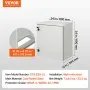 VEVOR Electrical Enclosure, 24\'\' x 24\'\' x 12\'\', NEMA 4 Outdoor Enclosure, IP65 Waterproof & Dustproof Cold-Rolled Carbon Steel Hinged Junction Box for Outdoor Indoor Use, with Rain